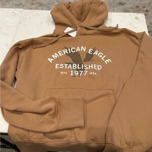 American Eagle Outfitters Tan Hoodie with Logo - NWT